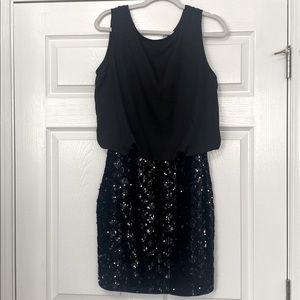 Short Sleeve Sequin Semi-Fitted Dress